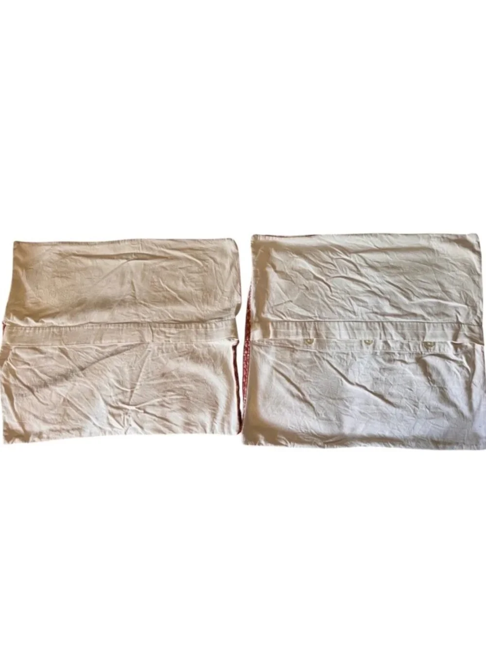 Pottery Barn Pillow Sham Pair Paisley Print Cotton Peach & Cream 24